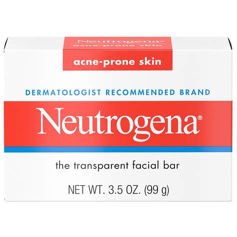 Neutrogena Transparent Facial Bar Acne Prone Skin Formula Soap Walgreens