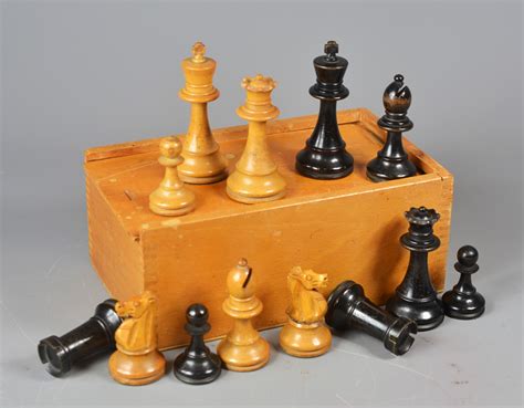Ref3209 Staunton Chessmen And Box By Lardy Antique Chess Shop
