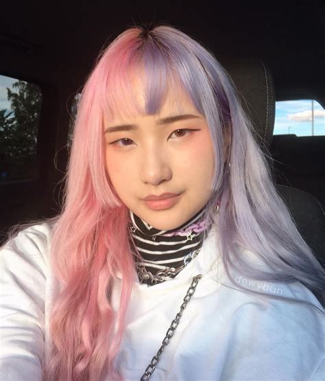 Perfectly Pastel Split Dyed Hair Hair Color Pink Blonde Hair Looks