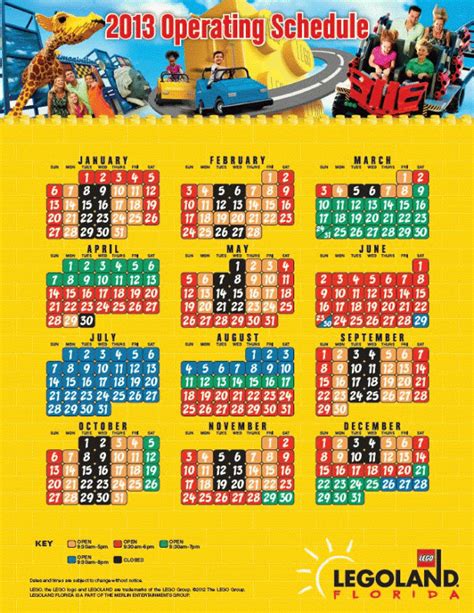 Legoland Schedule