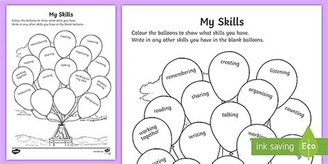 Skills And Qualities Worksheet Teaching Resources Twinkl
