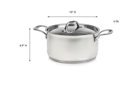 Terra Stainless Steel Cookware 6 Qt Pot Wlid 8373 Impulse