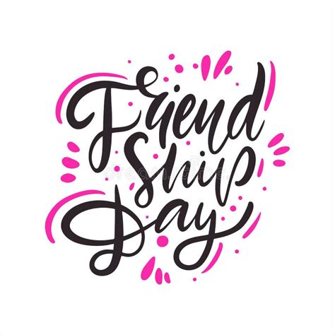 Friendship Day Hand Drawn Vector Lettering Isolated On White