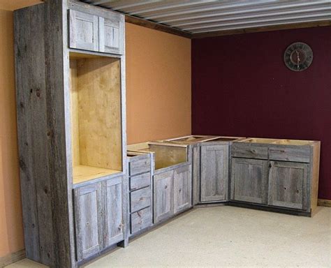 At rta wood cabinets, we offer free kitchen design! Weathered Gray Barn Wood Kitchen — Barn Wood Furniture ...