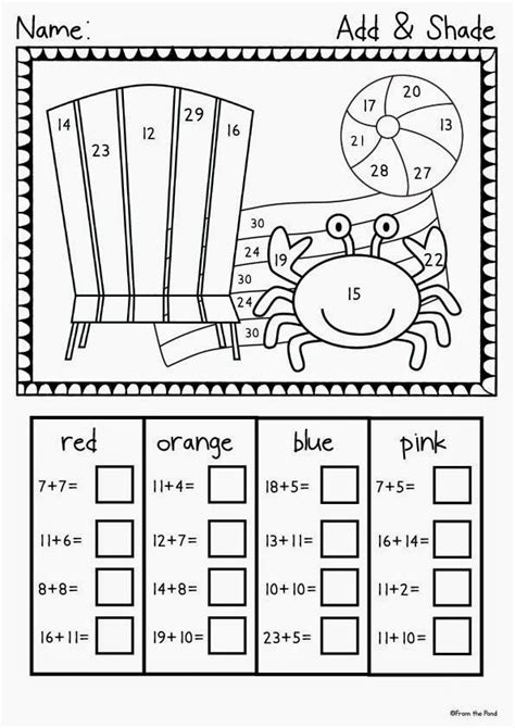Grammar Color By The Code 1st Grade Summer Review Summer School Themes