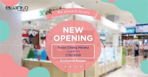 Sandy hotel malacca is situated just a stone's throw away from tesco cheng hypermarket. 1-6 Oct 2019: Elianto New Opening Promotion at Tesco Cheng ...