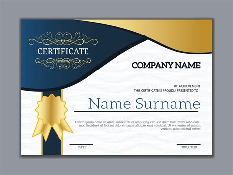 Vintage Golden Classic Certificate Of Achievement Template 346476
