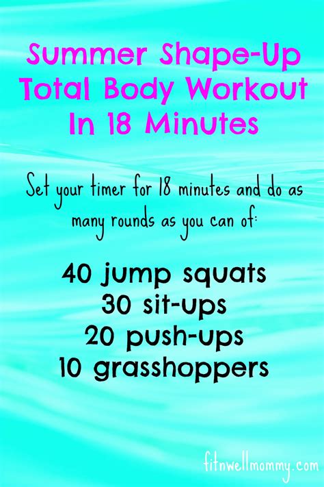 Summer Shape Up Total Body Workout In 18 Minutes Deliciously Fit