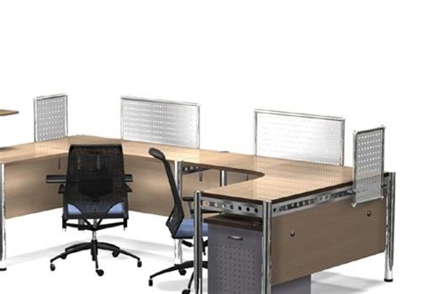 2 Seat Furniture Office Workstation Cubicle 3d Model Max