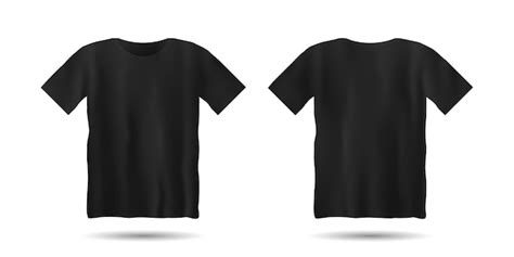 Premium Vector Realistic Black Tshirt Mockup Template With Front And