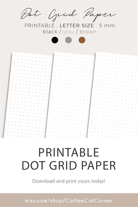 Printable Letter Dot Grid Paper Bullet Journal Dot Grid Etsy