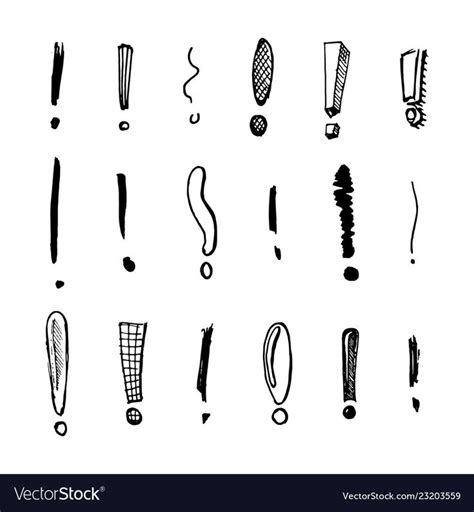Exclamation Mark Seamless Pattern Doodle Style Vector Image On VectorStock Tattoo Sketches