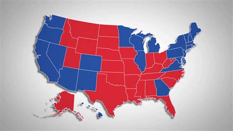 2020 Red And Blue State Map A Map Of The Usa