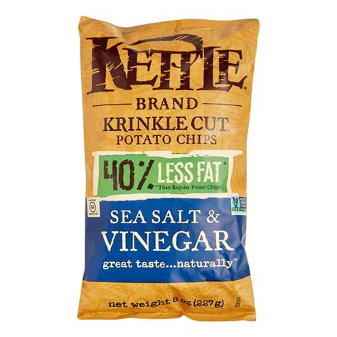 Kettle Foods Organic Krinkle Cut Potato Chips Sea Salt And Vinegar 8