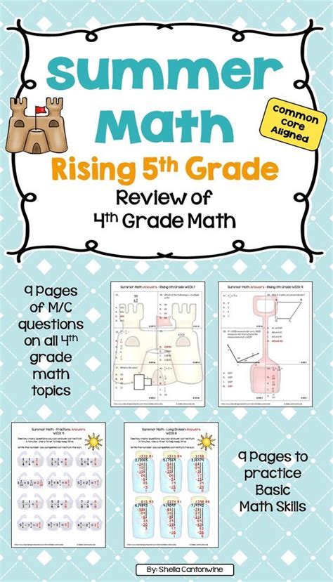 Summer Math Rising Th Graders Review Of Th Grade Math Summer
