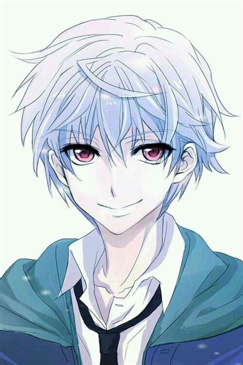 Akise Aru Mirai Nikki Smile Anime Boy White Hair