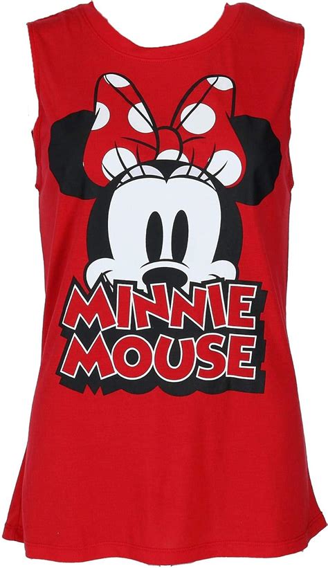 Disney Womens Minnie Mouse Sleeveless Tee Shirt Top At Amazon Womens Clothing Store