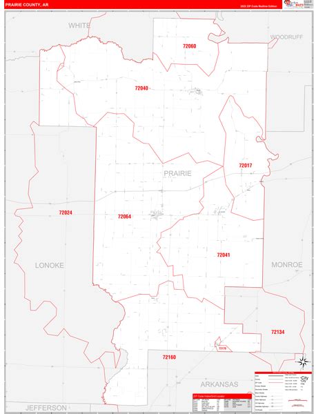 Prairie County Ar Zip Code Maps Red Line