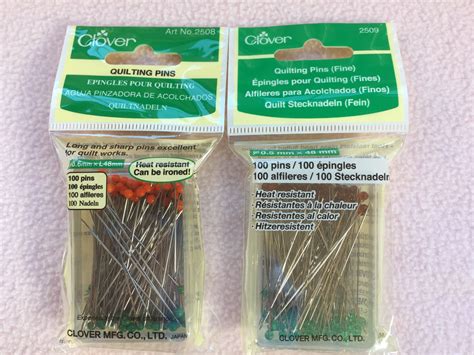 Clover Quilting Pins 100 Pins 2508 06mm 2509 05mm All