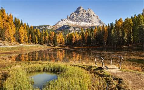 Download Wallpapers Mountain Lake Autumn Mountain Landscape Forest