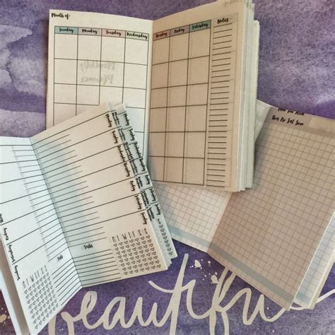 Free Traveler S Notebook Inserts Printables Monthly Weekly Daily