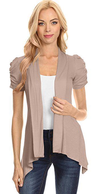 simlu open front cardigans for women ruched short sleeve flyaway cardigan usa size small
