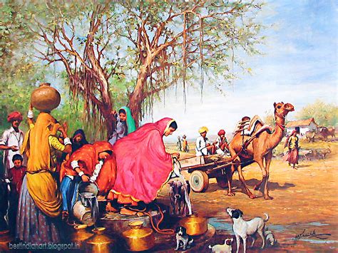 Rajasthani Village A Nice Painting From India Best Indian Art