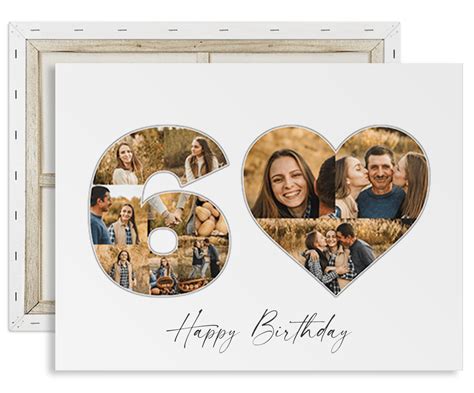 60th Birthday Collage 🎁 Striking Milestone T