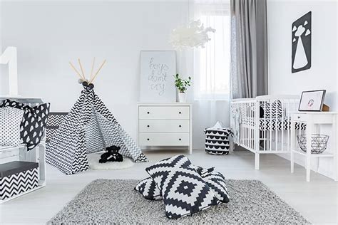 See the abstract patterned wallpaper in this modern baby room. 15 Cute Baby Boy Nursery Room Ideas