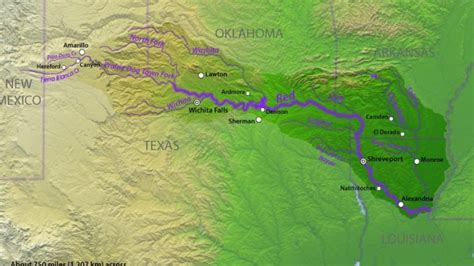 Red River On Us Map Map