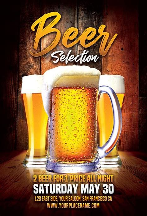 Beer Selection Free Flyer Template Download Free Psd Flyers Free
