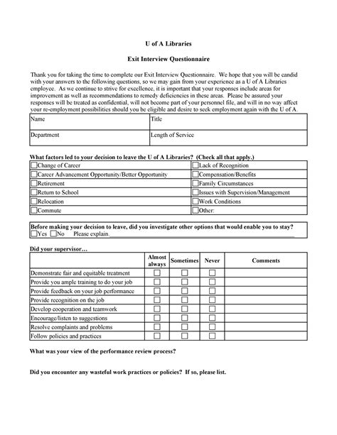 Types Of Exit Interview Documents Free Pdf Doc Excel Format