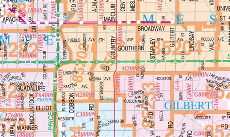 Metropolitan Phoenix Arterial And Collector Streets Jumbo Zip Wall Map