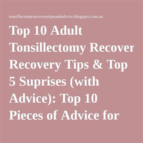 10 Best Tonsillectomy Recovery Images Tonsillectomy R