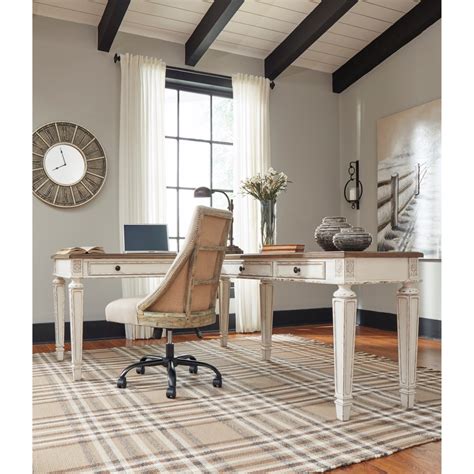 Ashley Furniture Signature Design Realyn H743h2 L Shape Desk With Lift