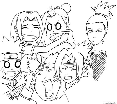 Coloriage Naruto Squad 7 And 10 Dessin Naruto à Imprimer