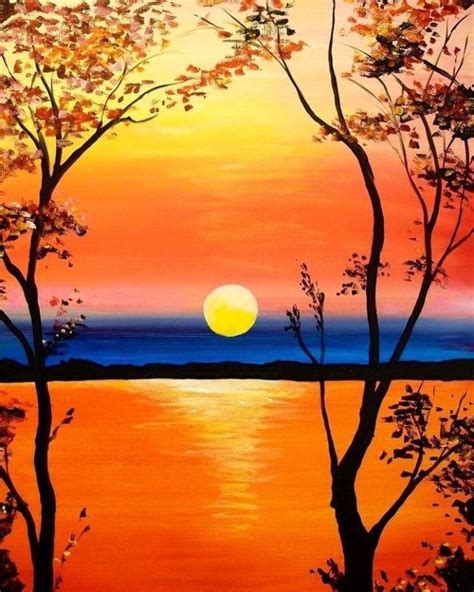 40 Acrylic Painting Ideas For Beginners Beginner Painting Sunset