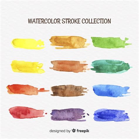 Free Vector Colorful Watercolor Stroke Collection