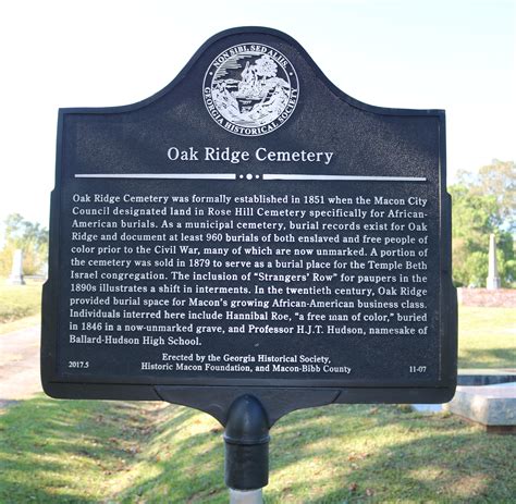 Oak Ridge Cemetery Georgia Historical Society