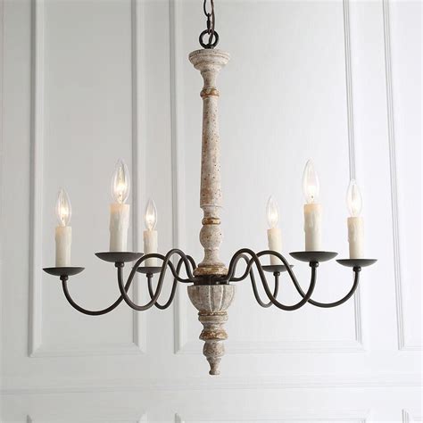 6 Light Shabby Chic French Country Chandeliers Retro White Lnc Home