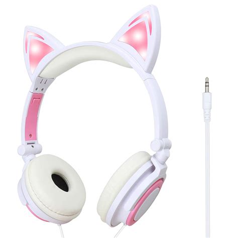 Pink Led Kitty Cat Animal Ears Headphones Ebay
