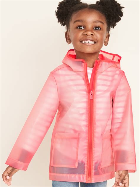 Water Resistant Hooded Rain Jacket For Toddler Girls Old Navy