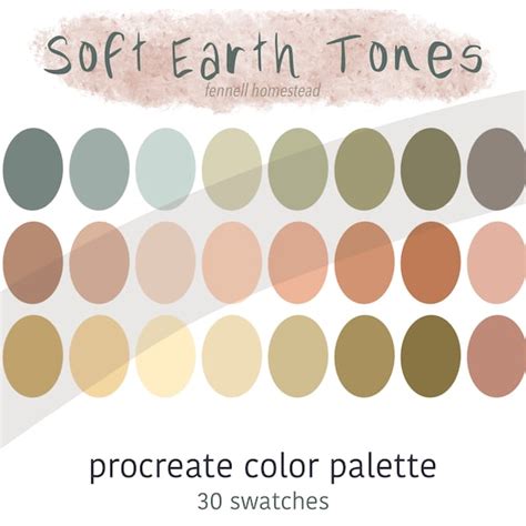 Earth Tone Procreate Color Palette Etsy