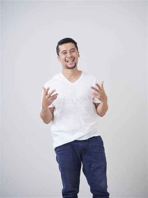 Portrait Of Laughing Young Man Stock Photo Image Of Design Style