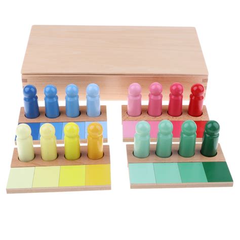 Montessori Sensorial Material Toy Wooden Gradient Color Matching Kids