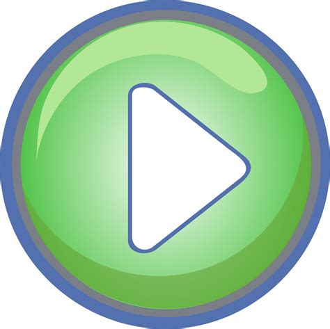 Play Button Green With Blue Border Icons Png Free Png And Icons Downloads