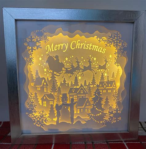 3D Shadow Box Christmas Scene Light Box Lumières LED - Etsy Canada