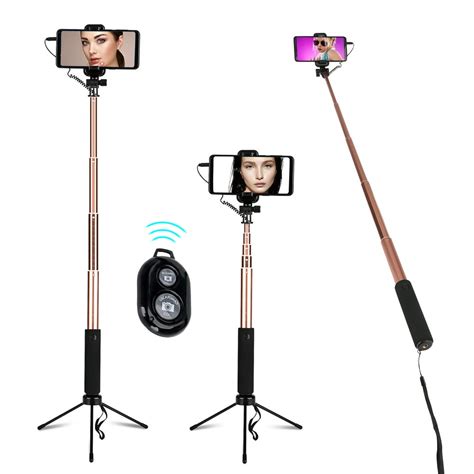 Selfie Stick Extendable Selfie Stick Tripod With Detachable Wireless Remote And Tripod Stand