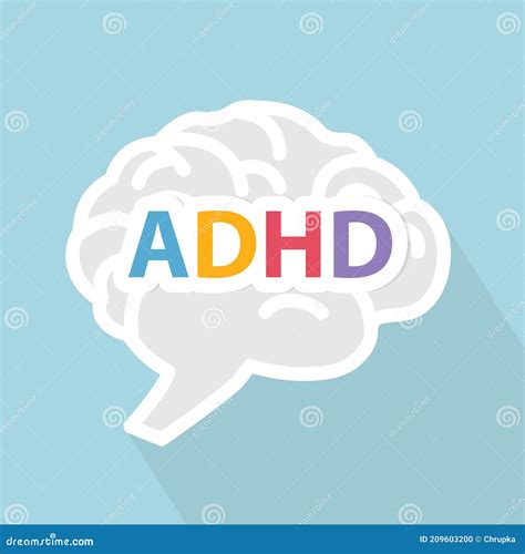 Adhd Attention Deficit Hyperactivity Disorder Wrriten On Brain Stock