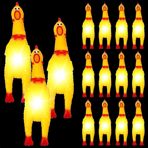 Amazon Com Sets Rubber Chicken Toys With Luminous Balls Inch